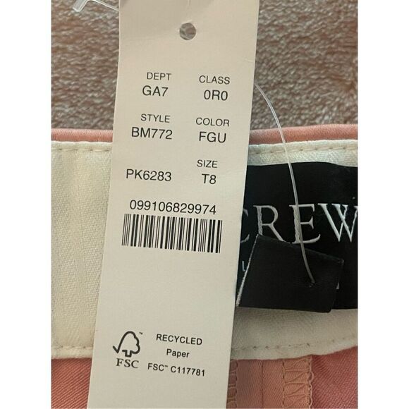 NWT JCrew Kate Straight Leg Satin Dress Pants Peach Pink 8T - Picture 16 of 16